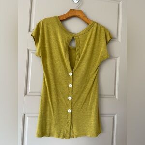 Greenish Back Button Tee